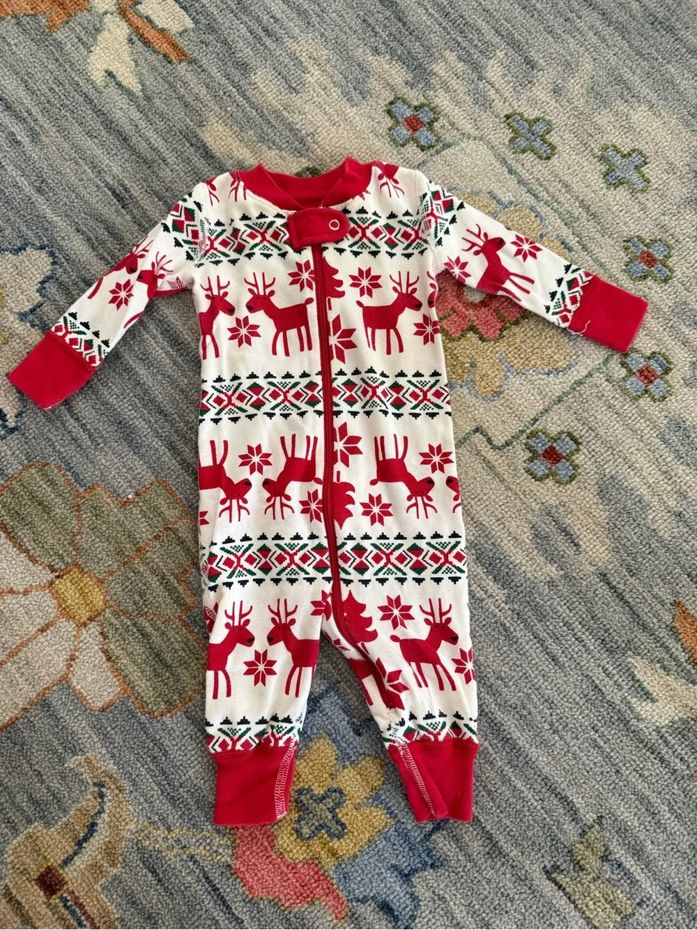 Hanna Andersson baby sleeper Dear Deer holiday print organic cotton 6 months